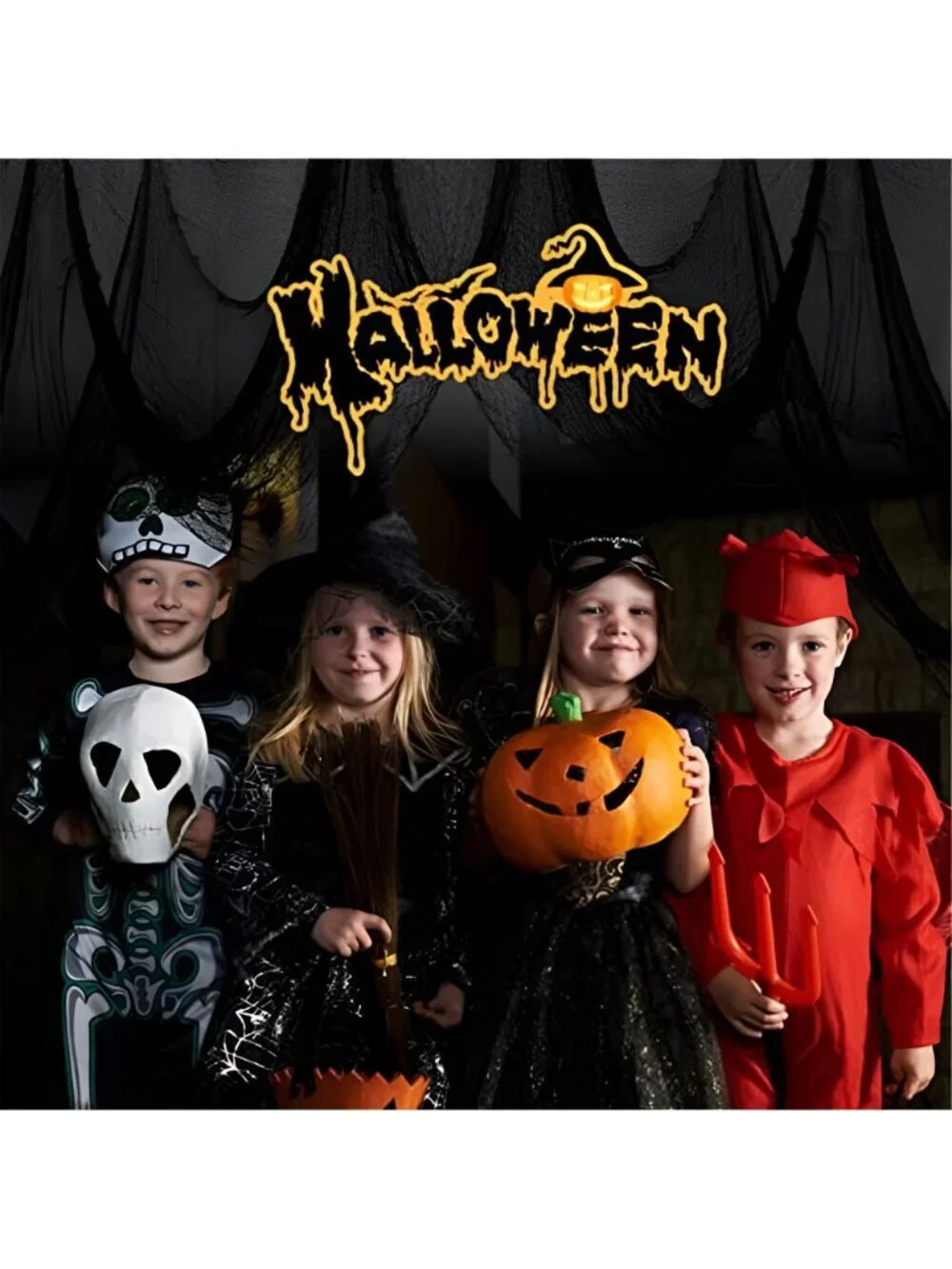 6 Pack Black Halloween Creepy Cloth, 30 x 72 Inch - Yobbai